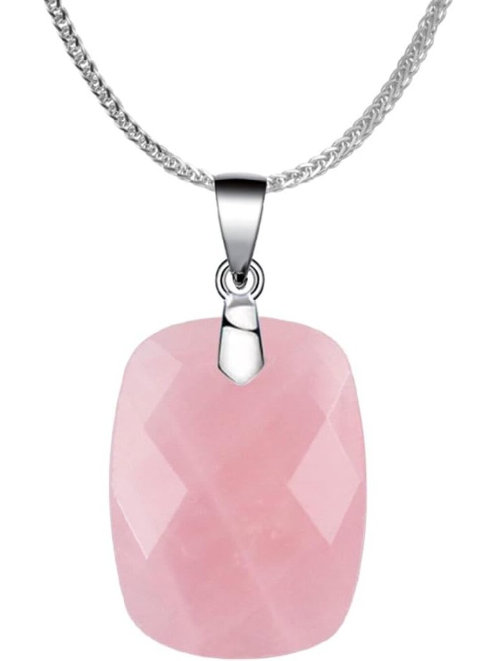 925 Sterling Silver Natural Crystal Pendant Necklace for Women, Birthstone
